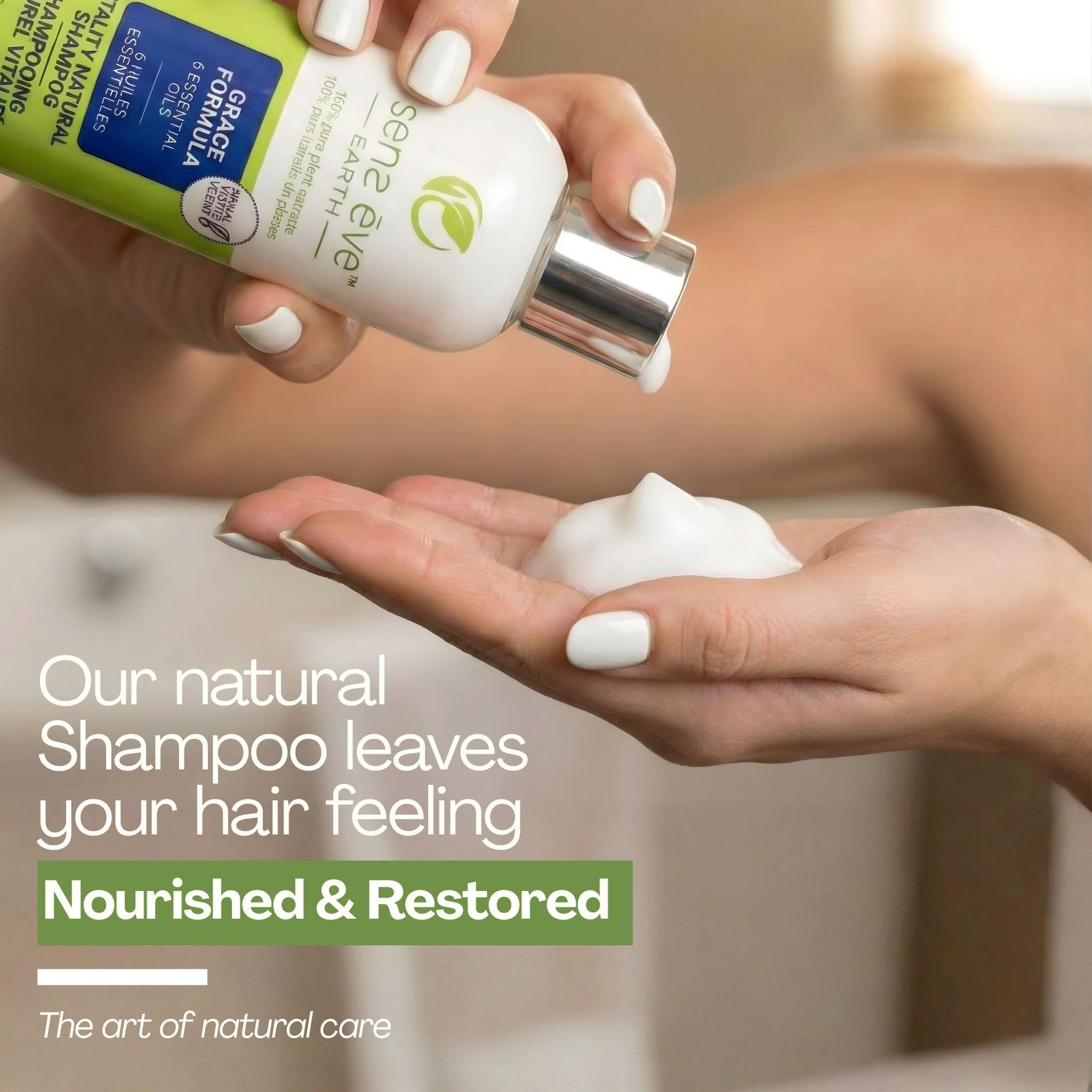 Natural shampoo enriched with essential oils for vitality and strength