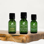 Energy & Focus Kit with lemon, black pepper, and eucalyptus essential oils