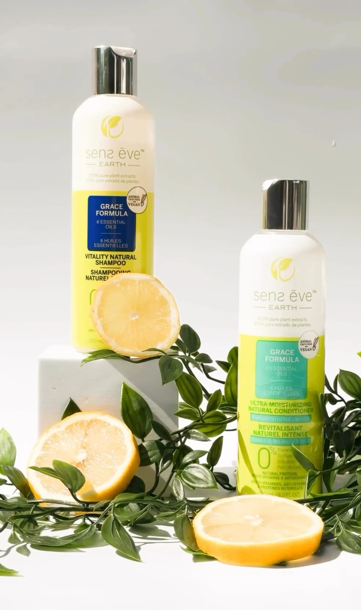 Natural shampoo and conditioner duo enriched with essential oils