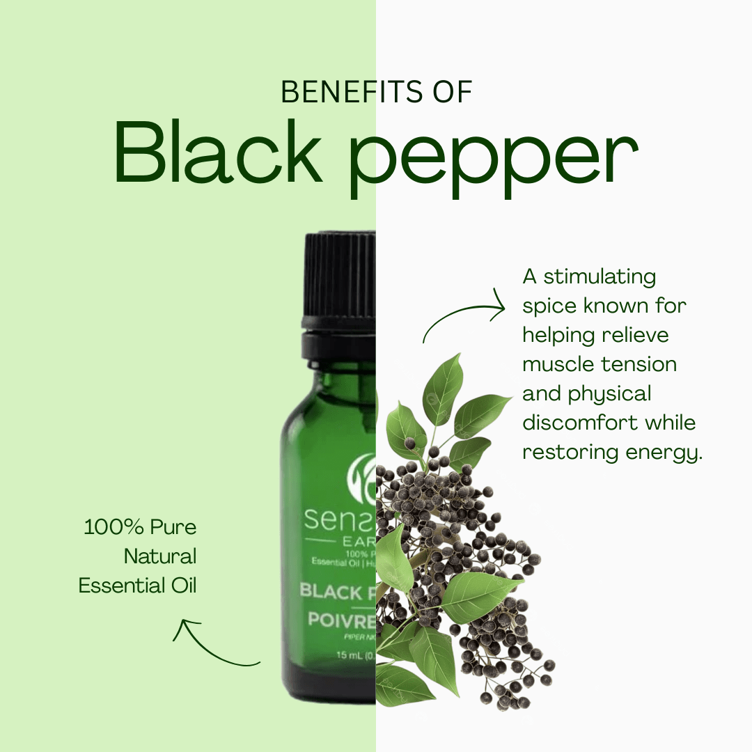 Black Pepper 100% Pure & Natural Essential Oil - Sens Eve - simple