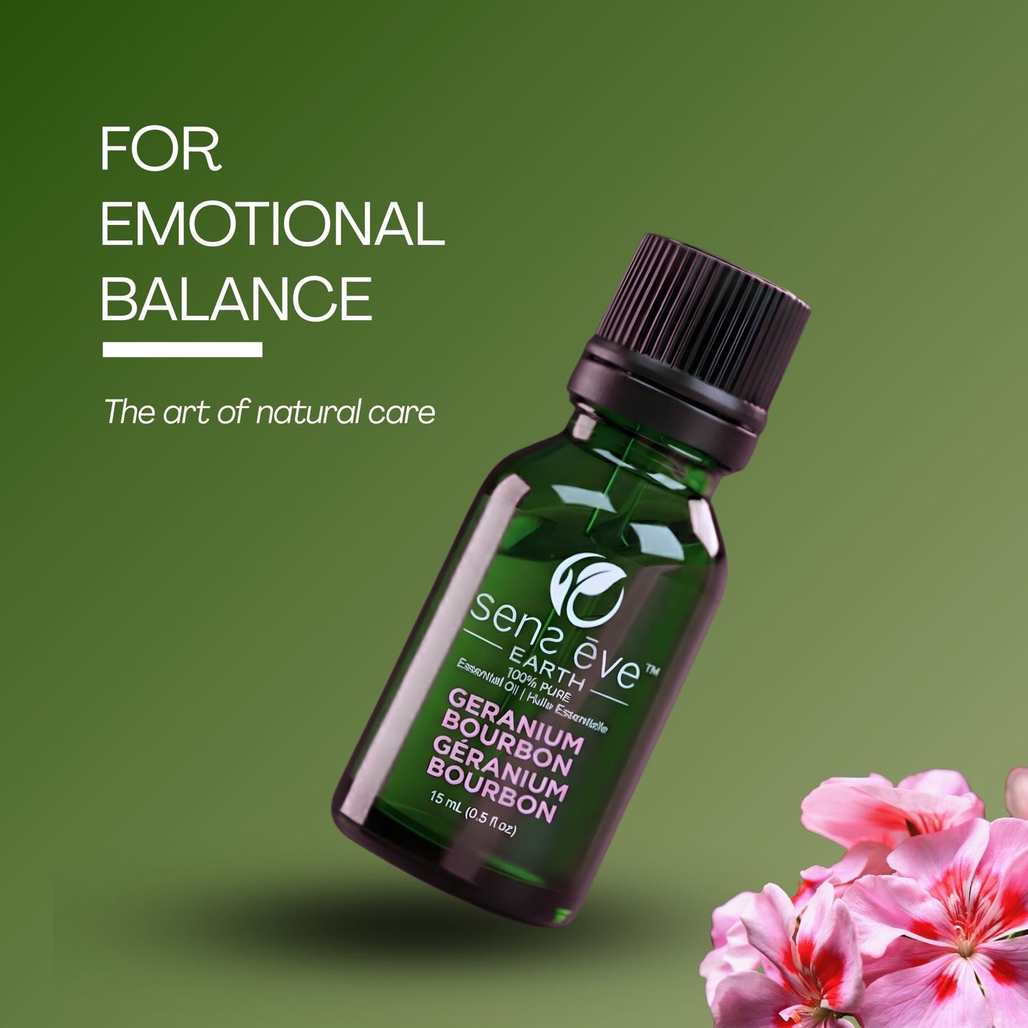 Geranium Bourbon 100% Pure & Natural Essential Oil - Sens Eve - simple