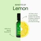 Lemon essential oil for energy, mental clarity, and fresh focus
