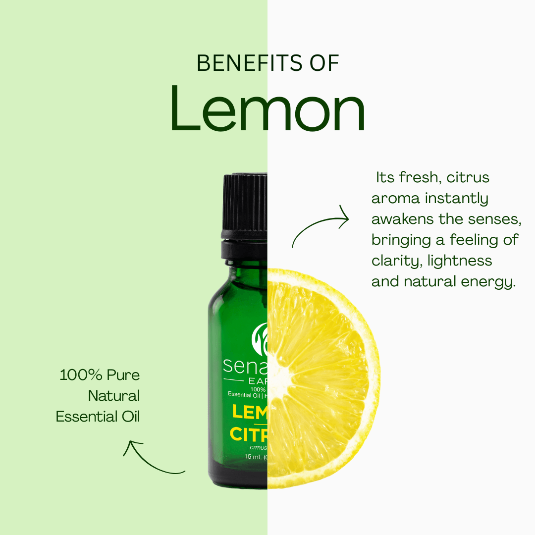 Lemon essential oil for energy, mental clarity, and fresh focus