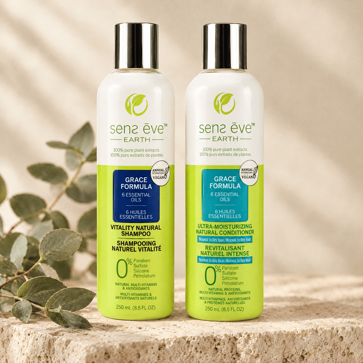 Natural Shampoo and Conditioner Vitality Duo - Sens Ēve - Combo