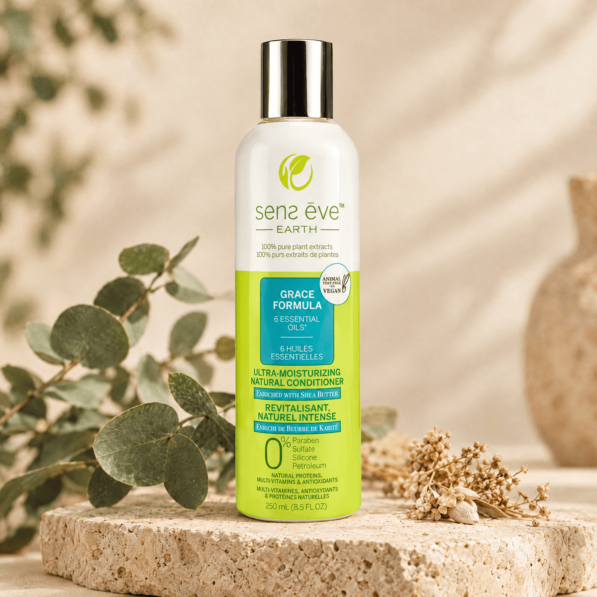 Ultra-Moisturizing Natural Conditioner | Made with Essential Oils - 250 mL (8.5 fl. oz.) - Sens Ēve - simple